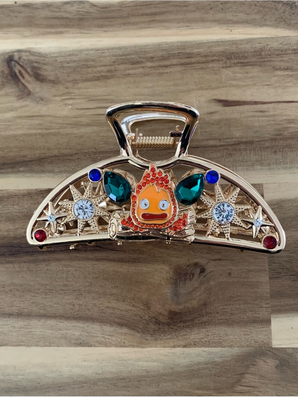 Studio Ghibli Howl's Moving Castle Calcifer Gem Claw Hair Clip NWOT